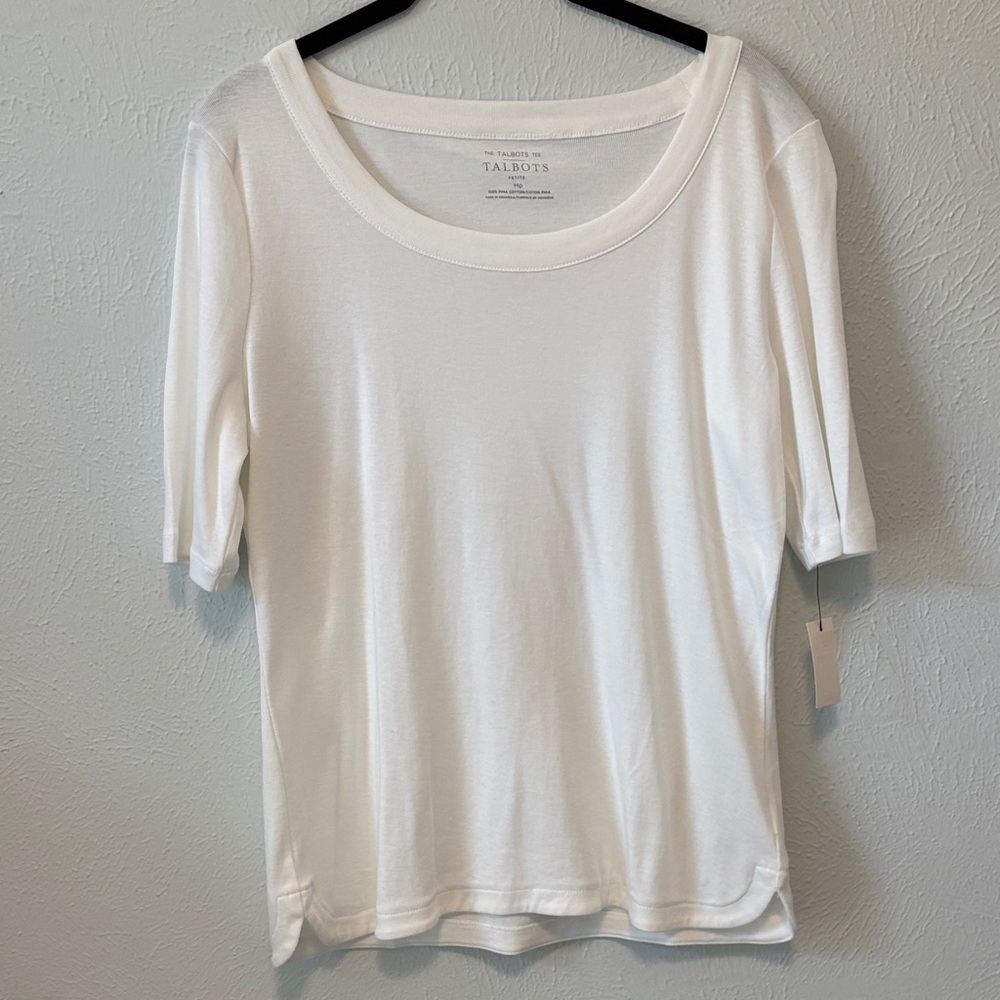 Talbots Elegant White Short Sleeve Top